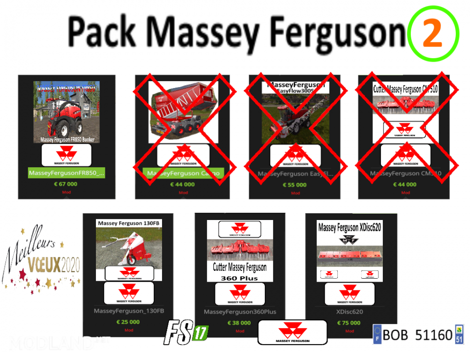 FS 17 Pack2 Massey Ferguson by BOB51160