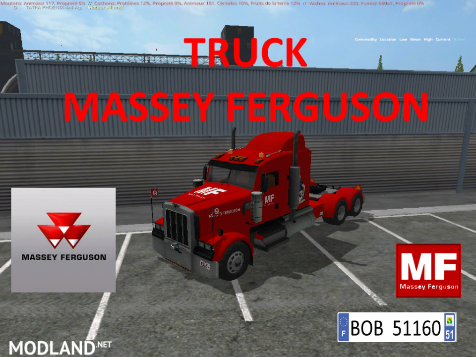 PACK TRUCK + 3 TRAILERS MASSEY FERGUSON BY BOB51160